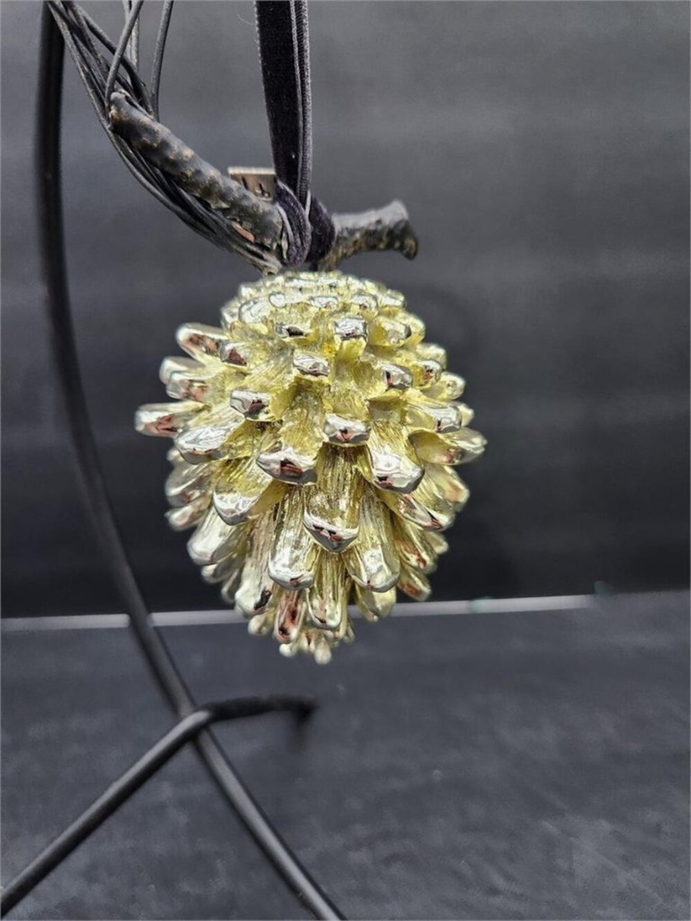 Michael Aram Antique Gold Classic Pinecone Hanging Ornament, 3.5" High